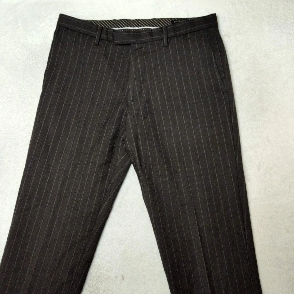 Banana Republic Pants Mens 33x34 Gray Slim Wool Tweed Tapered Dress Slacks Suit